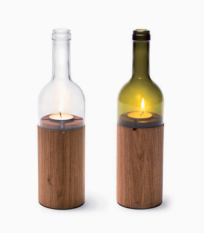 Wine bottle lantern